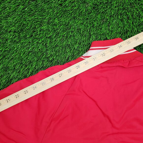 Vintage 80s Farmingdale Varsity Jacket L 22x23 Red Cropped - Picture 5 of 15